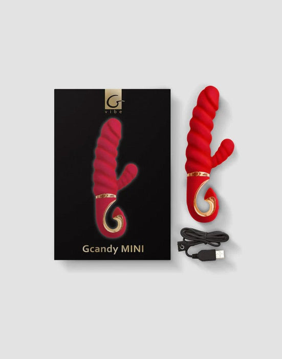 G-Vibe - G-Candy Mini Vibrador Conejo Acanalado - Rojo