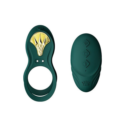 ZALO Vibrerende Cockring & koppelvibrator BAYEK met afstandsbediening - smaragdgroen