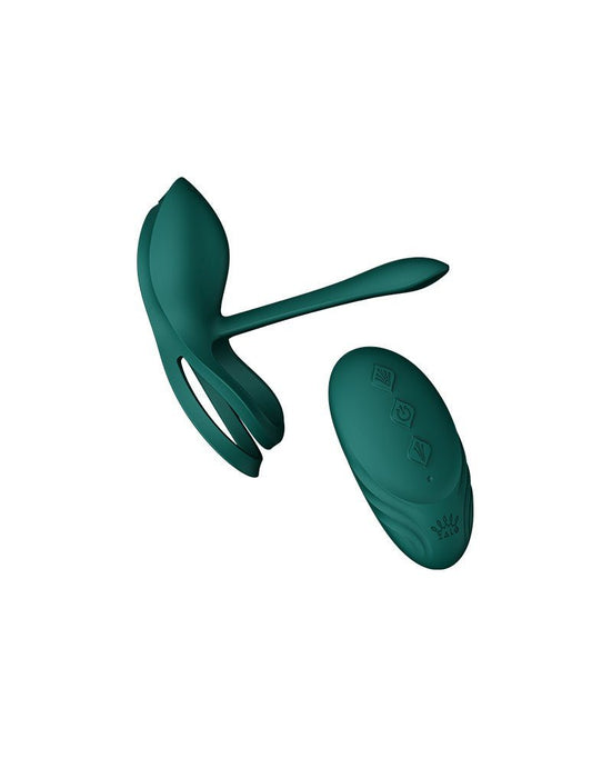 ZALO Vibrerende Cockring & koppelvibrator BAYEK met afstandsbediening - smaragdgroen