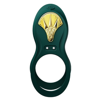 ZALO Vibrerende Cockring & koppelvibrator BAYEK met afstandsbediening - smaragdgroen