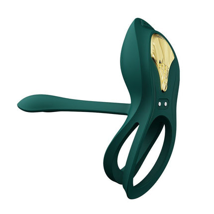 ZALO Vibrerende Cockring & koppelvibrator BAYEK met afstandsbediening - smaragdgroen