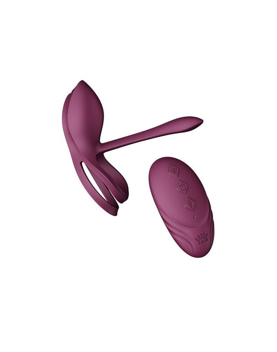 ZALO Cockring vibrant & Vibrateur pour partenaire BAYEK avec télécommande - violet améthyste