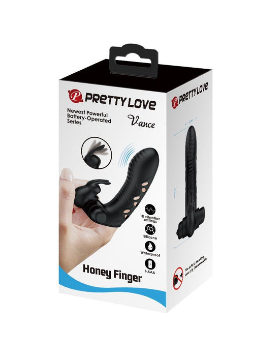 Pretty Love Vibrador de dedo VANCE - negro