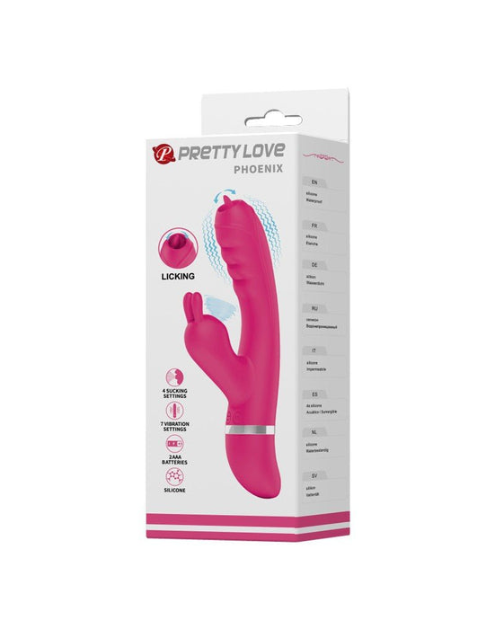 Pretty Love Rabbit Vibrator with air pressure stimulation PHOENIX - pink