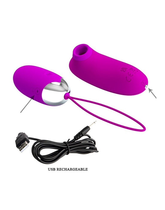 Pretty Love Vibrating Egg Plus Air Pressure Vibrator ORTHUS - pink
