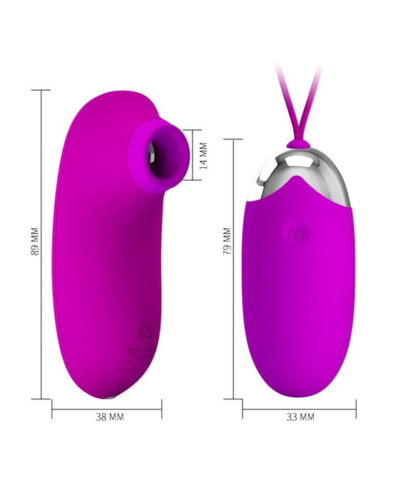 Pretty Love Vibrating Egg Plus Luftdruck-Vibrator ORTHUS - rosa