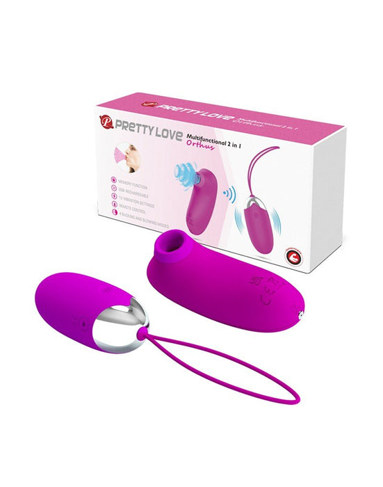 Pretty Love Vibrating Egg Plus Air Pressure Vibrator ORTHUS - pink