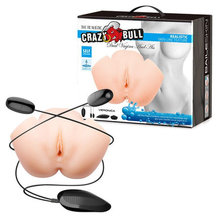 Crazy Bull Vibrerende Vagina & Ass Masturbator VERONICA - lichte huidskleur