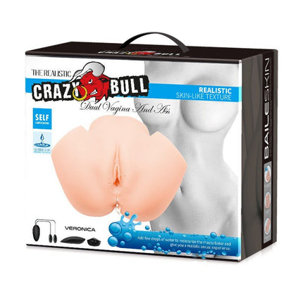 Crazy Bull Vibrerende Vagina & Ass Masturbator VERONICA - lichte huidskleur