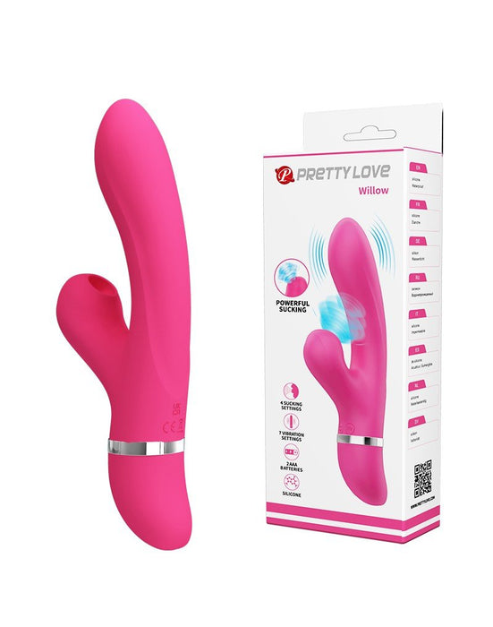 Pretty Love Rabbit Vibrator with Suction Function WILLOW - pink