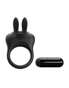 Pretty Love Cockring vibrant DAVION avec stimulateur de clitoris - noir
