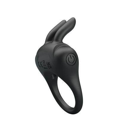Pretty Love Cockring vibrant DAVION avec stimulateur de clitoris - noir