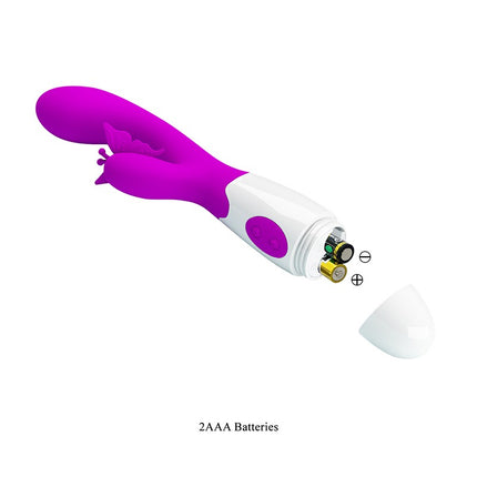 Pretty Love Rabbit Vibrator/Tarzan Vibrator BUTTERFLY KISS - rosa