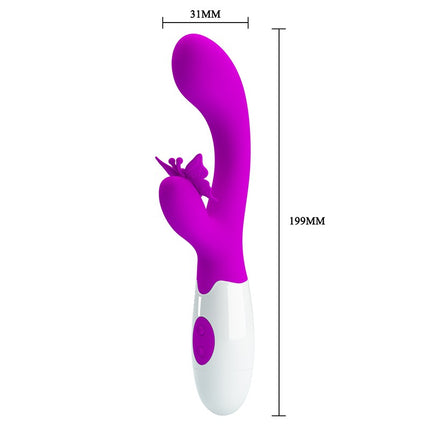 Pretty Love Rabbit Vibrator/Tarzan Vibrator BUTTERFLY KISS - rosa