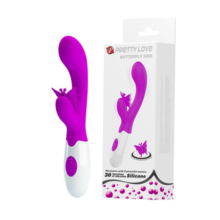 Pretty Love Rabbit Vibrator/Tarzan Vibrator BUTTERFLY KISS - rosa