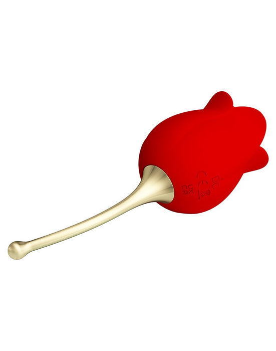 Pretty Love Clitorisvibrator met likstimulator ROSE LOVER - rood/goud