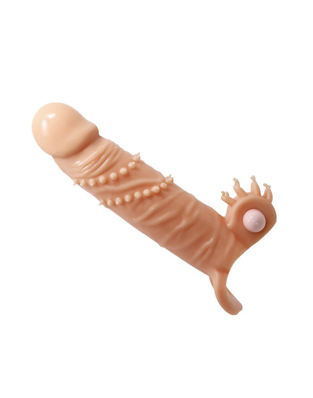 Gaine pénienne vibrante avec stimulateur de clitoris Pretty Love CONNOR - peau claire