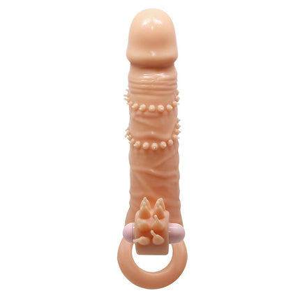 Pretty Love Vibrating Penis Sleeve with Clitoris Stimulator CONNOR - light skin color