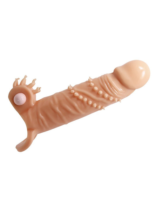 Gaine pénienne vibrante avec stimulateur de clitoris Pretty Love CONNOR - peau claire