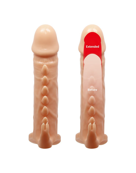 Pretty Love Penis Sleeve with ribbed design EMMITT - light skin color