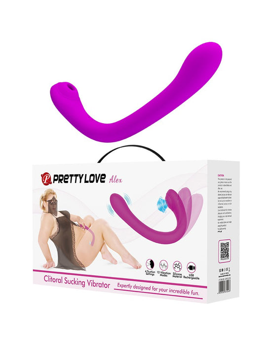 Pretty Love G-punkt + klitoris Vibrator ALEX met Luftdruck Stimulation - roze