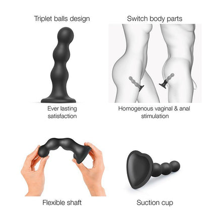 Strap-On-Me Dildo Plug Balls - zwart