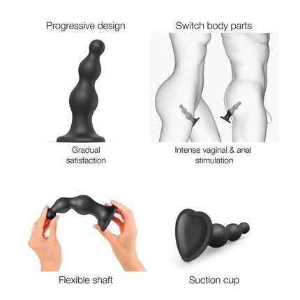 Strap-On-Me Dildo Plug Beads - schwarz