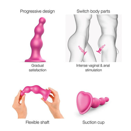 Strap-On-Me Dildo Plug Beads - metallic roze