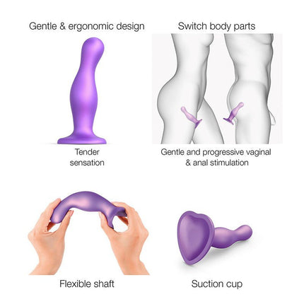 Strap-On-Me Dildo Plug Curvy - metallic paars