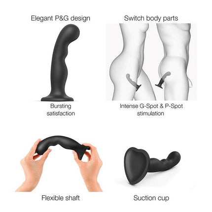 Strap-On-Me G-spot en P-spot Dildo - zwart
