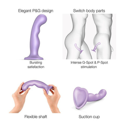 Strap-On-Me G-spot en P-spot Dildo - metallic lila