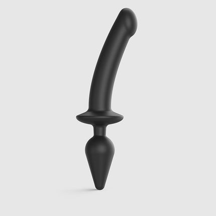 Strap-On-Me Semirrealista Switch Plug-In Consolador y plug anal 2 en 1 - negro