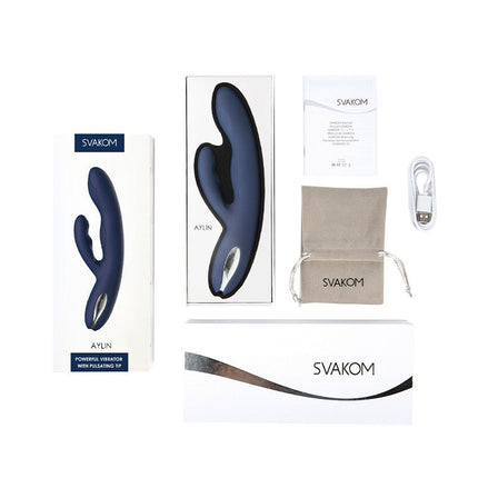 SVAKOM Rabbit-Vibrator mit vibrierender Spitze AYLIN - blau