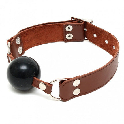 Ball Gag leer - bruin - Erotiekvoordeel.nl