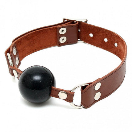 Ball Gag leer - bruin - Erotiekvoordeel.nl
