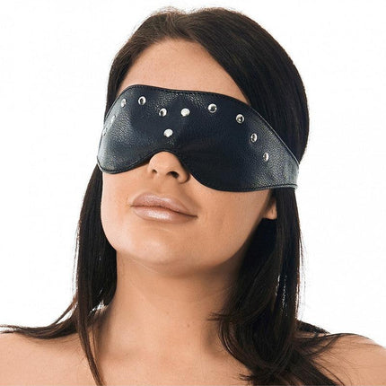 Blinddoek leer gedecoreerd met siernieten - Erotiekvoordeel.nl