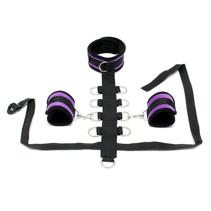 Bondage collar met boeien - zwart - Erotiekvoordeel.nl