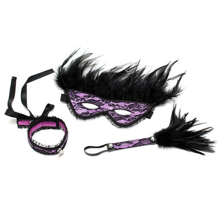 Burlesque BDSM set - paars/zwart - Erotiekvoordeel.nl