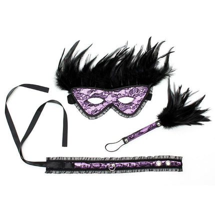 Burlesque BDSM set - paars/zwart - Erotiekvoordeel.nl