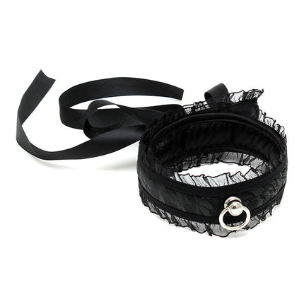 Burlesque collar met ring - zwart - Erotiekvoordeel.nl