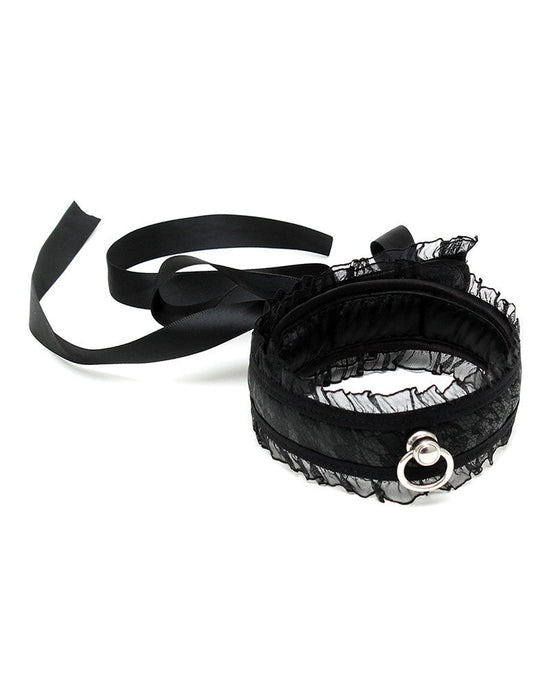 Burlesque collar met ring - zwart - Erotiekvoordeel.nl
