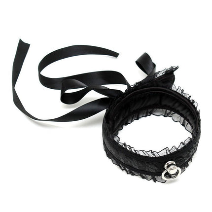 Burlesque collar met ring - zwart - Erotiekvoordeel.nl