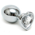 Butt plug SMALL met kristal in hartvorm - transparant - Erotiekvoordeel.nl