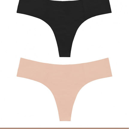 Bye Bra Invisible Thong | String 2 pack - nude en zwart - Erotiekvoordeel.nl