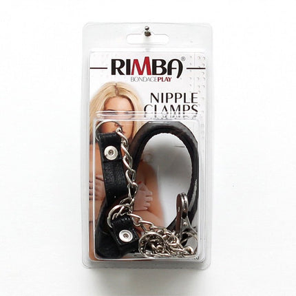 Collar met tepelklemmen aan ketting - Erotiekvoordeel.nl