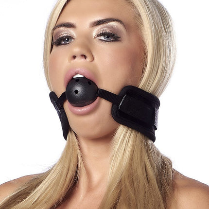 Comfortabele ball gag - zwart - verstelbaar - Erotiekvoordeel.nl