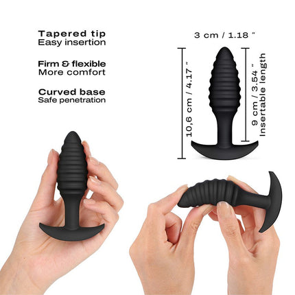 Dorcel - Buttplug - Spiraalvormige Butt Plug - Anaal Speeltje - Siliconen - Zwart-Erotiekvoordeel.nl