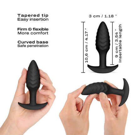 Dorcel - Buttplug - Wavy Butt Plug - Anaal Speeltje - Siliconen - Zwart-Erotiekvoordeel.nl