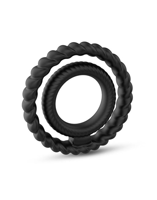 Dorcel - Dual Ring Siliconen Rekbare Cockring - Zwart-Erotiekvoordeel.nl