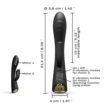 Dorcel FLEXI RABBIT Verwarmde Tarzan Vibrator - zwart-Erotiekvoordeel.nl